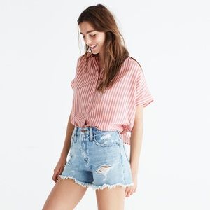 Madewell Central Shirt in Rose Stripe